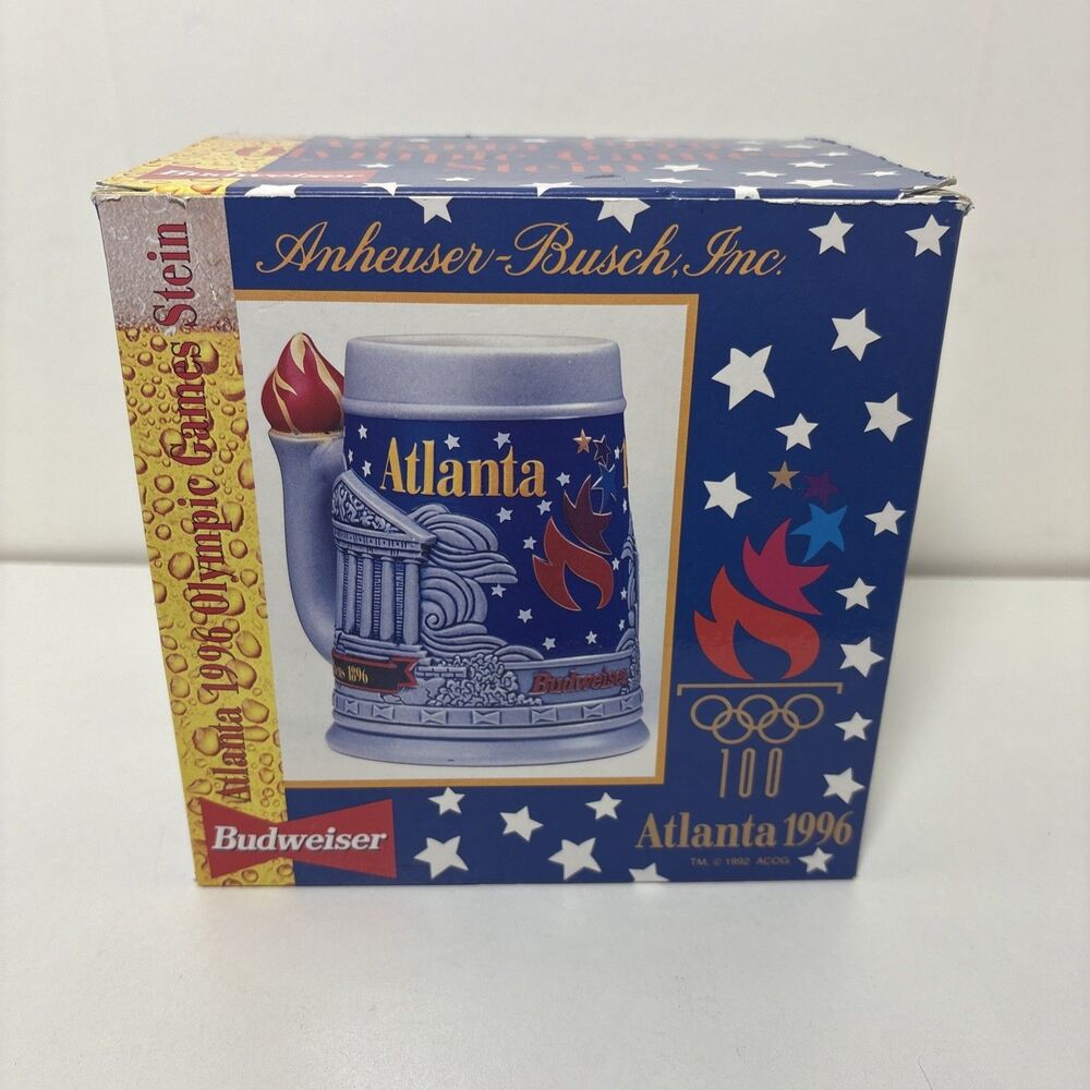 Vintage Budweiser 1996 USA Atlanta Olympic Games Stein Mug